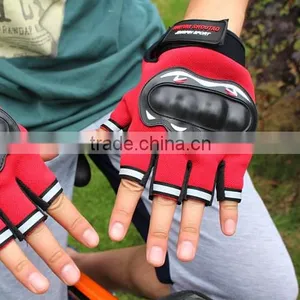 Men Motorcycle Cycling Gloves Half Finger Anti Slip 3D Hard Shell Protective Bicycle Bike Riding Racing Gloves thumbnail-2