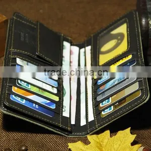 Hot Sell Men's Brown Rugged Canvas & Genuine Leather Bifold Bill Fold Wallet Bag thumbnail-4