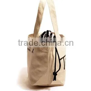 Customized Canvas Tote Insulated Drawstring Lunch Bag thumbnail-3