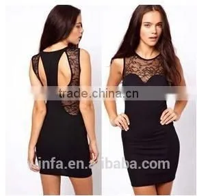 2015 New Arrival High End Sexy Lace Skinny Stiching Fashion Dress for Women thumbnail-1