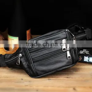 Top Grade Black Man Pure Leather Fanny Pack thumbnail-2