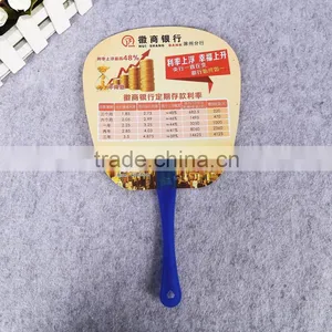 Chinese Cheap 18cm Long Handle Plastic pp Promotional Fan Advertising Hand Fan Printed pp Fan thumbnail-2