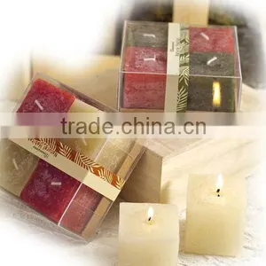 4pcs Handmade Scented Square Pillar Candle Set thumbnail-1