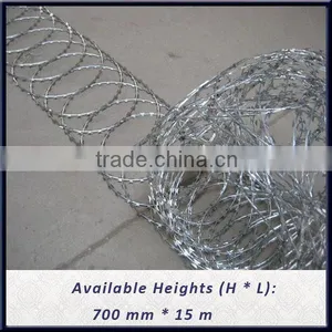 High Tensile Galvanized Sharp Razor Barbed Wire for Security Fence thumbnail-1