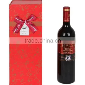 Custom Printed Paper Wine Box With Ribbon thumbnail-2