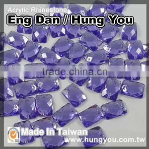Rectangle Shape Sew on Acrylic Rhinestones With 2 Holes thumbnail-1