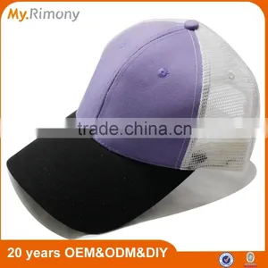 Black Visor 6 Panel Hat Summer Mesh Trucker Cap With Custom Brand thumbnail-2