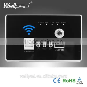 New Design Wallpad Black AU US Standard 118mm*74mm Lan 3G WiFi WPS AP Router Repeater Phone USB Wireless US Wall Charger Socket Quality Choice thumbnail-1