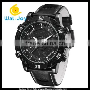 WJ-5446 Genuine Leather Strap IP Plating High Quality Double Show Ohsen Waterproof Men Sport Watch thumbnail-1