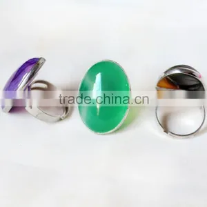 Natural Agate Chalcedony Gem Ring thumbnail-6