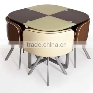 1 Table and 4 Chairs Dining Set Saving More Space thumbnail-3