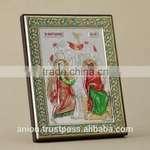 Greek & Russian Orthodox Wooden Icon. Angels. Annunciation. Middle Size thumbnail-2