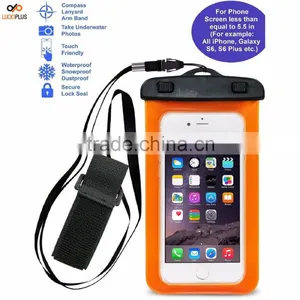 Luckiplus Travel Sport Swimming Phone Bag Waterproof, Snowproof, Dirtproof Case Bag for Phone Orange thumbnail-1