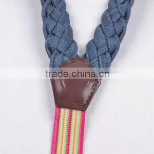 Custom Fashion Webbing Elastic Girls Suspender Leather Button End thumbnail-3
