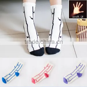 Winter or Autumn Design Young Girls Tube Socks Fresh and Lovely Embroidery Small Tadpole Cotton Socks thumbnail-1