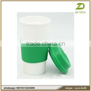 16 OZ DOUBLE WALL PLASTIC TUMBLER WITH COLOR SLEEVES,bpa Free Ceramic Coffee Mug With Silicone Sleeve ZDS2026 Quality Choice thumbnail-2