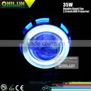 12V 2.0" Inch Hid Projector Lens Lamp With Double Angel Halo Ring thumbnail-3
