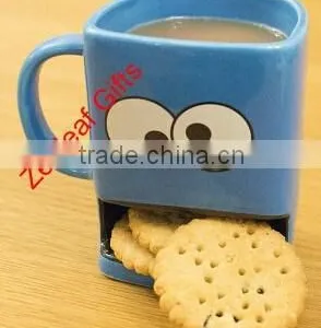 Coffee Mug With Cookie Holder, Ceramic Biscuit Mug, Mug With the Cookie Space Coffee Mugs thumbnail-1