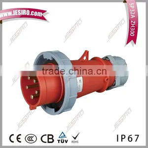 JESIRO 32A 400V 3P European Plug Insert Panel Mounted Industrial Plug Socket ZH300 thumbnail-1