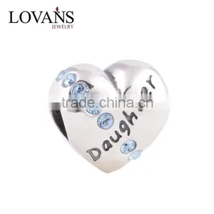 Fashionable Jewelry Mother And Daughter Love Bead Custom Engraved Beads YZ307 thumbnail-1