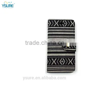 Chinese Style Fashion Dark Fabric Wallet Leather Phone Case For Asus Zenfone 2 With PVC ID and Credit Card Slots thumbnail-2