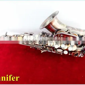 Curved Bell Mini Antique Finish Soprano Saxophone (335) thumbnail-1