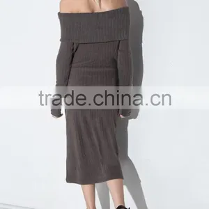 New Design Plain Grey Slim Fit Tube Dress Backless Long Evening Dress thumbnail-3
