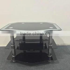Tempered Glass and Stainless Steel Legs Living Room Furniture TV Stand thumbnail-2