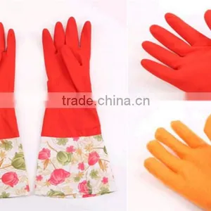 Korean Laundry Daily Cleaning Household Latex Gloves and Cashmere Waterproof Protective Kitchen Bathroom Laundry Rubber Gloves thumbnail-3