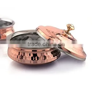 Hammered Copper Hyderabadi Handi With Lid thumbnail-1