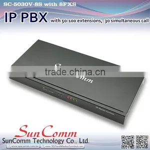 SC-5030V-8S Internet Telephone 8 FXS IP PBX With 50-100ext 30 Concurrent Call thumbnail-3