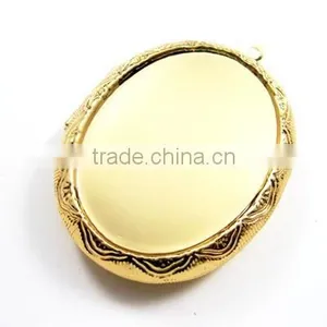 30x40mm Gold Plated Brass Oval Big Bezel Tray Setting Photo Locket Pendant Charm DIY Supplies 1126005 thumbnail-3