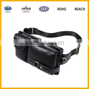 Factory Direct Sale High Quality Elegant PU Waist Bag With Two Small Pockets for Out Sports, Business thumbnail-3