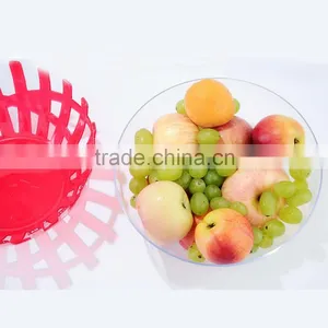 Cheap Kitchen Practical Creative Design Multi Double-Layer Hollow Colorful Fruit Round Plastic Plate thumbnail-2