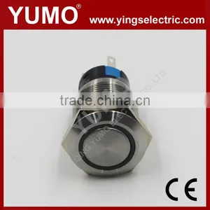 Hot Sale LA19AJS ROHS 19mm Flat Round With Ring LED IP65 Momentary Alternate Pin Terminal 5A/250VAC 5 Pin Push Button Switch thumbnail-1