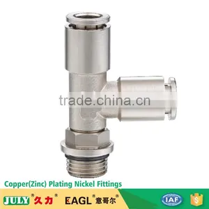 JULY Manufactory Wholesale High Pressure Nickel-plating NPT Threaded Tee Brass Fittings thumbnail-1