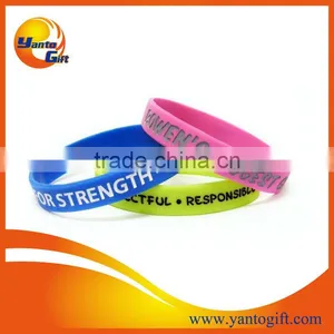 100% Nature Giveaway Debossed Silicone Wristband thumbnail-1
