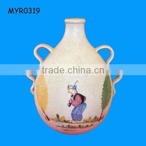 Hand Painted Ceramic Wine Glass Bottle Wholesale thumbnail-1