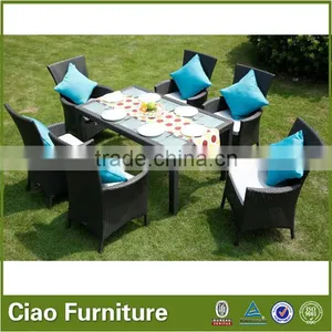 Garden Patio Rattan Table Set / Dining Table and Chair thumbnail-1