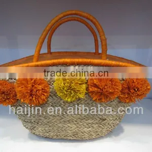 Chian Manufacturer Natural Seagrass Handmade Fashion Lady Hand Bag thumbnail-1
