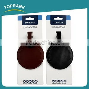 Toprank Customized New Design Personalized Double Sided Embossed Leather Luggage Tag For Travel thumbnail-2