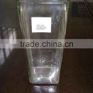 Machine Made Glass Vase for Home Decoration / Square Glass Vase thumbnail-2