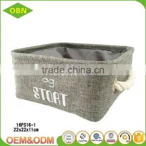 Household Functional Canvas Storage Basket With Cotton Liner Handle thumbnail-1