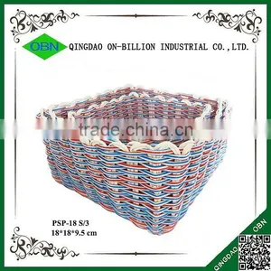 Hand Woven Decorative Plastic Rattan Storage Boxes thumbnail-2