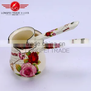 Factory Promotional Custom Shape New Design White Enamel Tea and Coffee Pot thumbnail-1