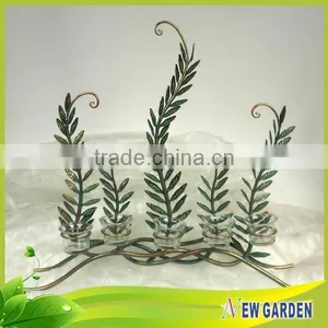 China Factory ODM & OEM Unique Olive Branch Shape Standing Metal Candle Holder thumbnail-4