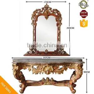 Luxury Living Room Furniture Sets Large Console Table With Framed Mirror thumbnail-1