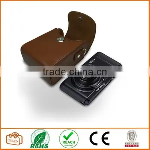 Premium Leather [Deluxe Box] Protective Compact Case With Magnetic Closure and Strap Compatible With Digital Camera Dark Brown thumbnail-2