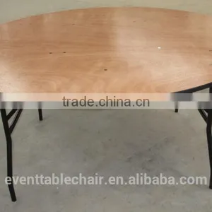 Hot Sales Qualitied Plywood Round Banquet Folding Table Dining Table thumbnail-6