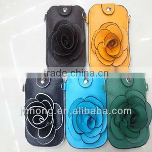 PU Camellia Phone Package for Iphone/coin Purse thumbnail-1